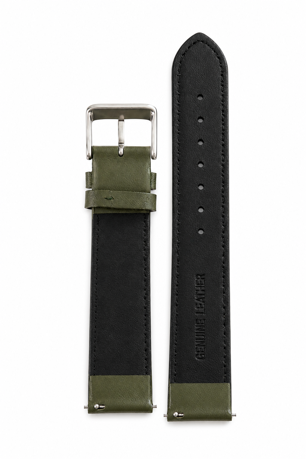 Deep Olive Green Leather Strap